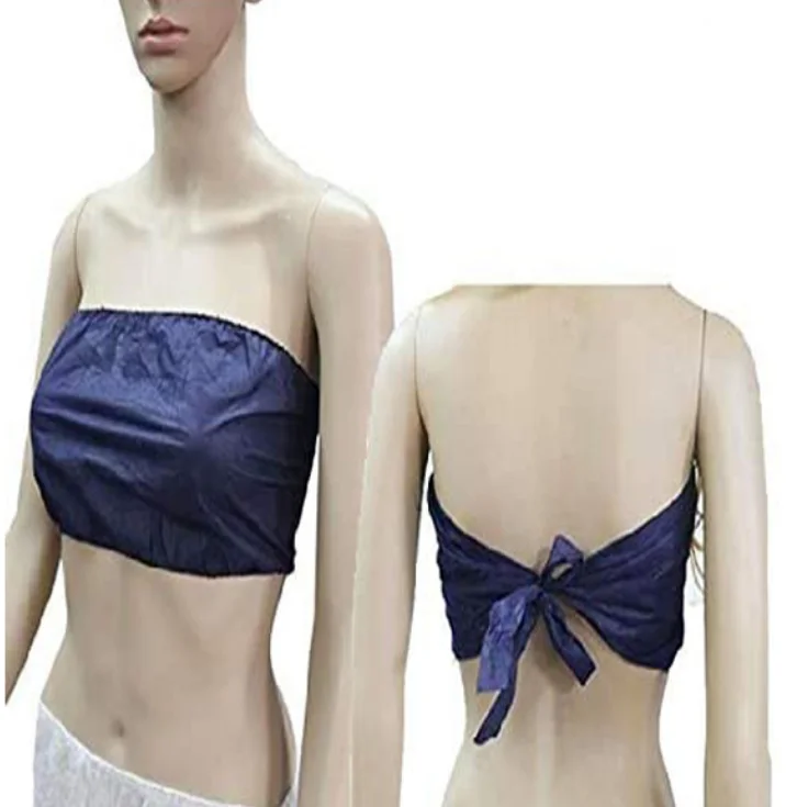 Wholesale Lady Massage Spa Hospital Postpartum Maternity Period Mesh Paper Disposable Bra and Bikini Thong Panties Set