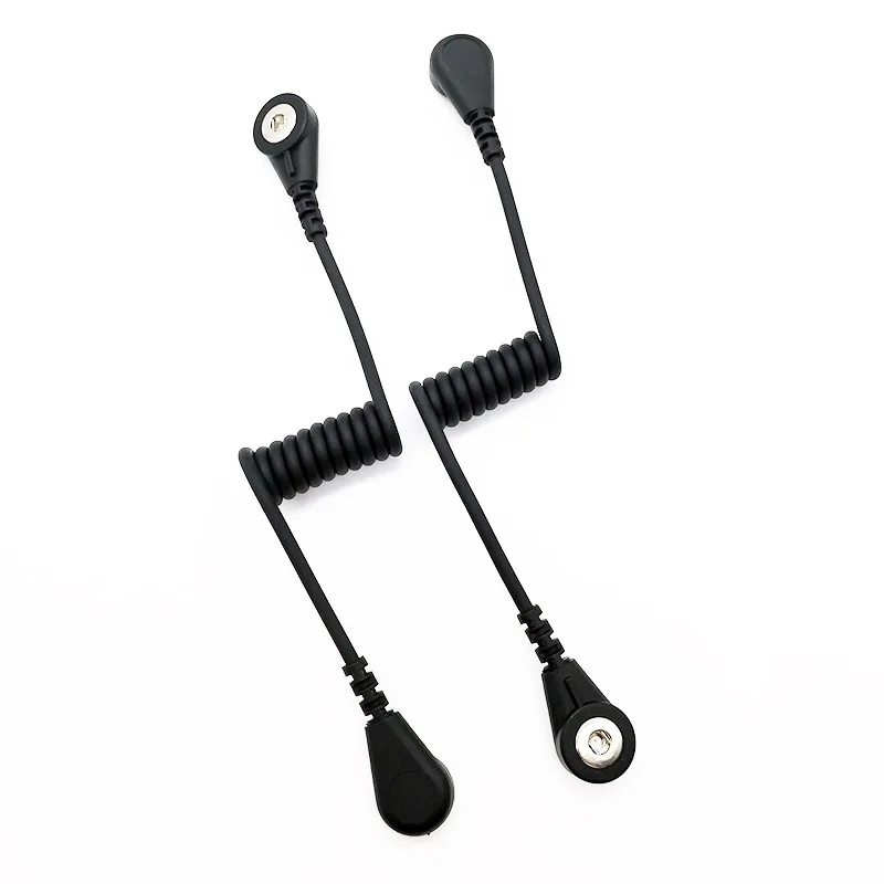 Custom Spiral Medical Snap Button Power Charging Cable 4.0MM Snap EMS Tens Unit Spring ECG Electrode Cable ECG Cable