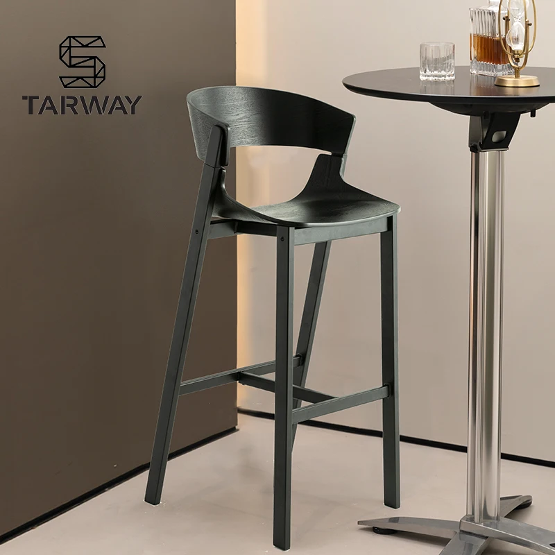 Nordic Hot Sale Modern STARWAY Furniture Commercial Wood Bar Chair Barstool For Bar Hotel