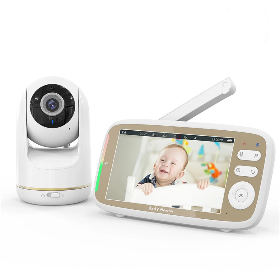 5inch HD Smart Baby Monitors Remote Pan Tilt 3X Zoom Split Screen Night Vision Babyphone Babyfoon Camera Wireless Video Nanny
