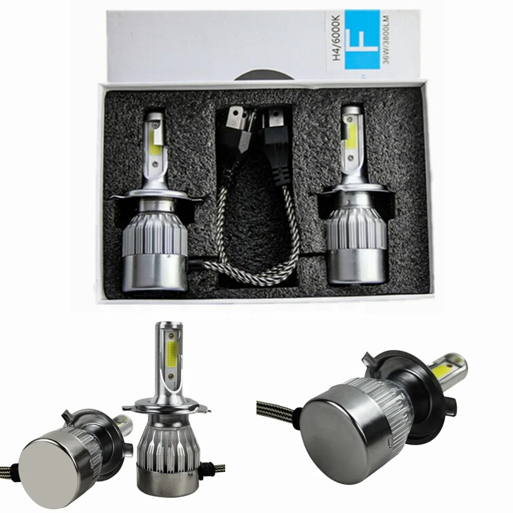 Hot Selling New designed C6 Led Headlight no fan 12V 6000K nature White 36W 72W High Low Beam led headlight bulbs C6 fanless