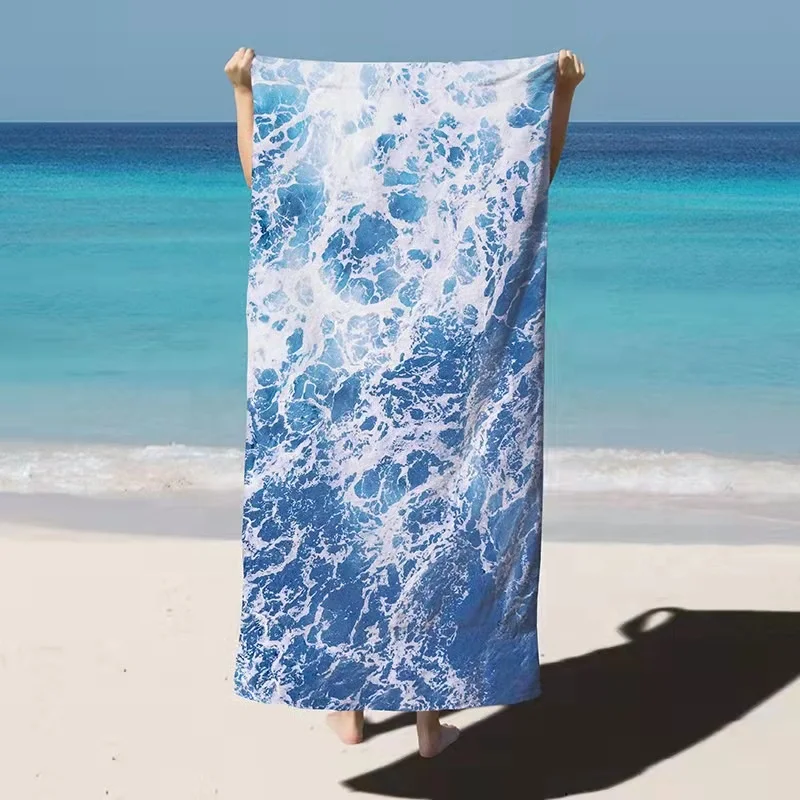 Quick Dry Summer Sublimation Custom Logo Print Microfiber Suede Sand Free Recycled Beach Towels