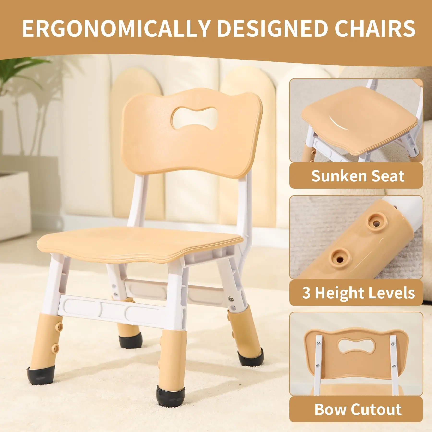 Kids Table and Chair Set,Height Adjustable Toddler Table and Chair Set for Study,31.5'L x 23.6'W Graffiti Table with 4 Chairs