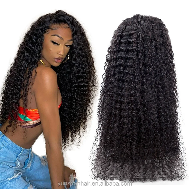 
Cheap Wholesale Kinky Curly 10A and 12A Aligned Closure Red Brazilian Human Hair Lace Front Wigs 