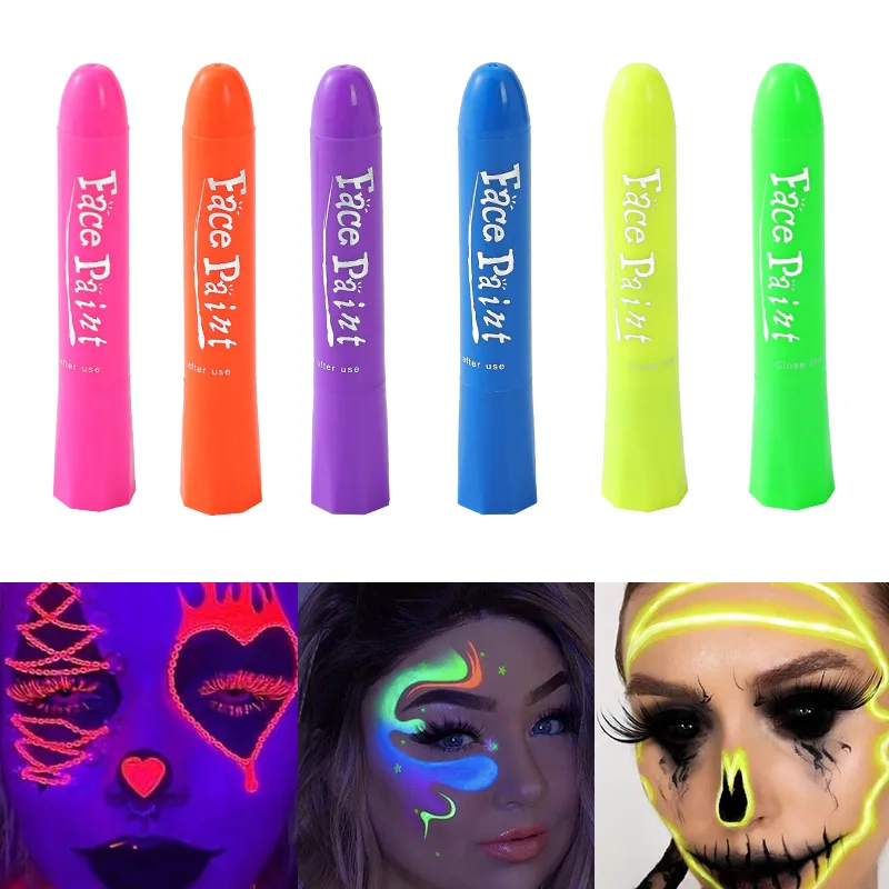 Cross border exclusive supply of 12 color fluorescent human body paint pens, dance balls, Halloween water-based pigment face col