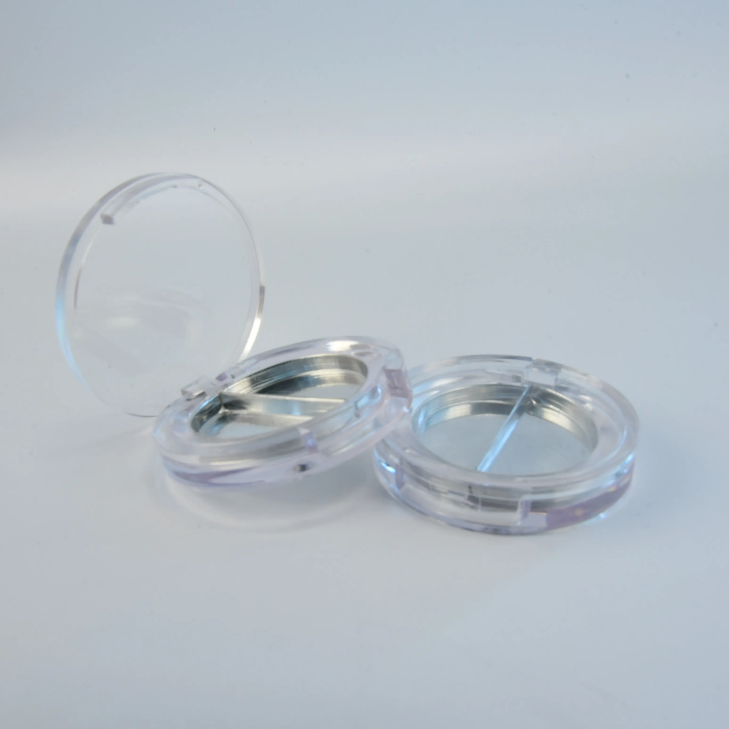 Empty plastic  30 mm transparent empty make up single pan blush round powder compact case small eye shadow case