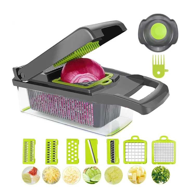 12 in 1 Manual Multi Vegetable Cutter Slicer Plastic Fruit Potato Peeler Helper Food Processor Vegetable  Grater Chopper