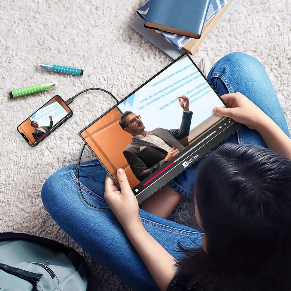 Arzopa Dropship Monitores Para PC Cheap 14 Inch Triple Screen Display 1080P Price Gaming LCD Portable Monitors for Laptop