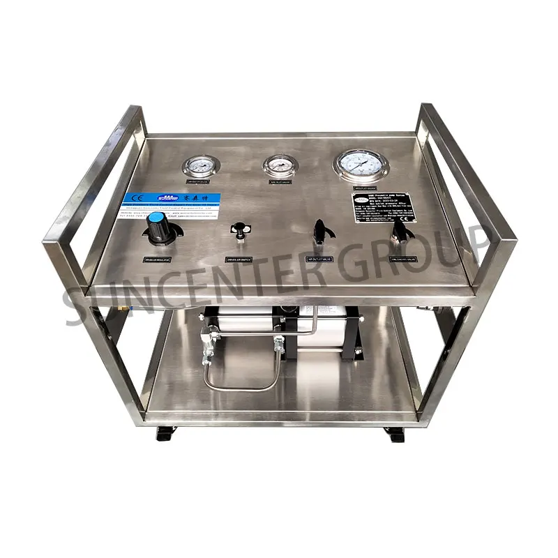 High Pressure Stainless Steel Pneumatic Test Bench Piston Pump Gas Booster System for Machining for High Pressure Applications
