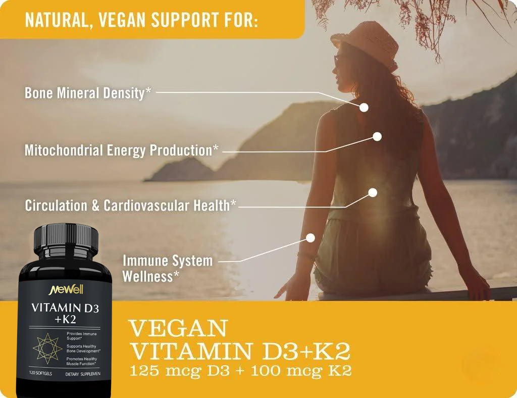 High Quality OEM/ODM VITAMIN D3+K2,Immune Support,Supports Healthy Bone Development,Promotes Healthy Muscle Function