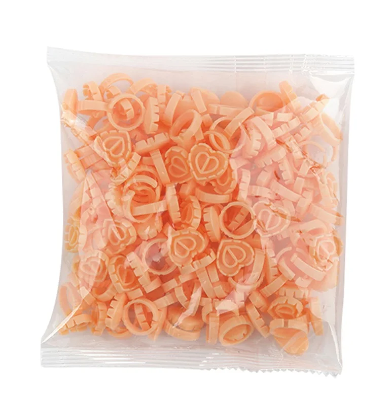 Wholesale price lash glue ring nude color lash accessories heart shape round shape lash extension supplies adhesive blossom cup