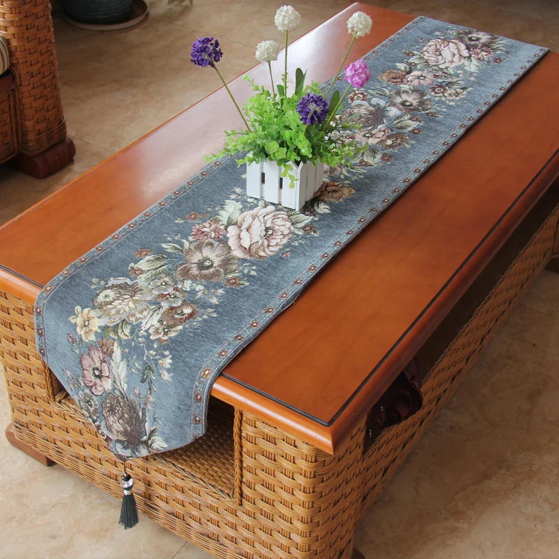 Fashion Style Chenille Light Luxury Modern Custom Table Runner For Table