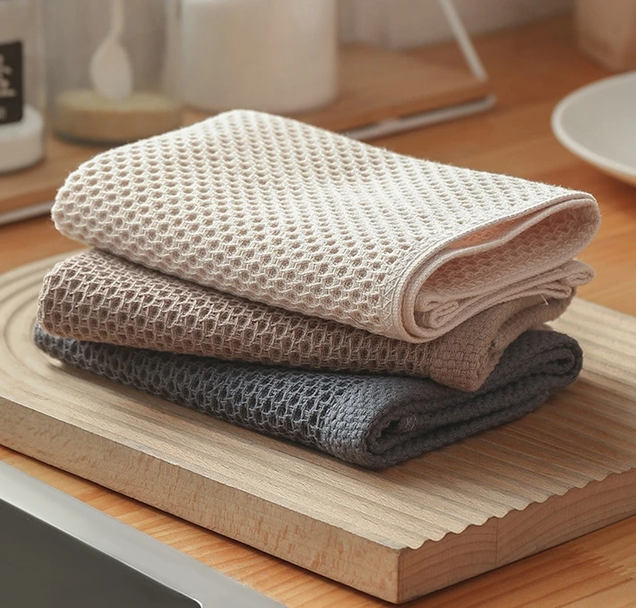 34*34 CM 38g Cotton Towel Stock waffle kitchen tea kitchen towels 100% cotton reusable kitchen towel