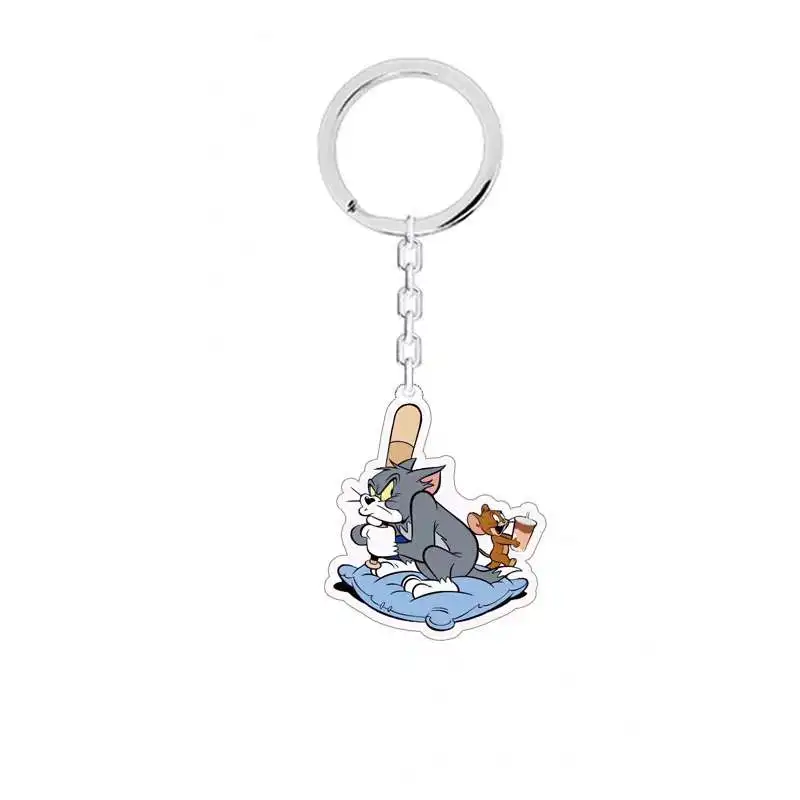 TLB Anime Acrylic Keychain Wholesale Tom Cat Jerry Peripheral Schoolbag Pendant Double-Sided Cartoon Customization