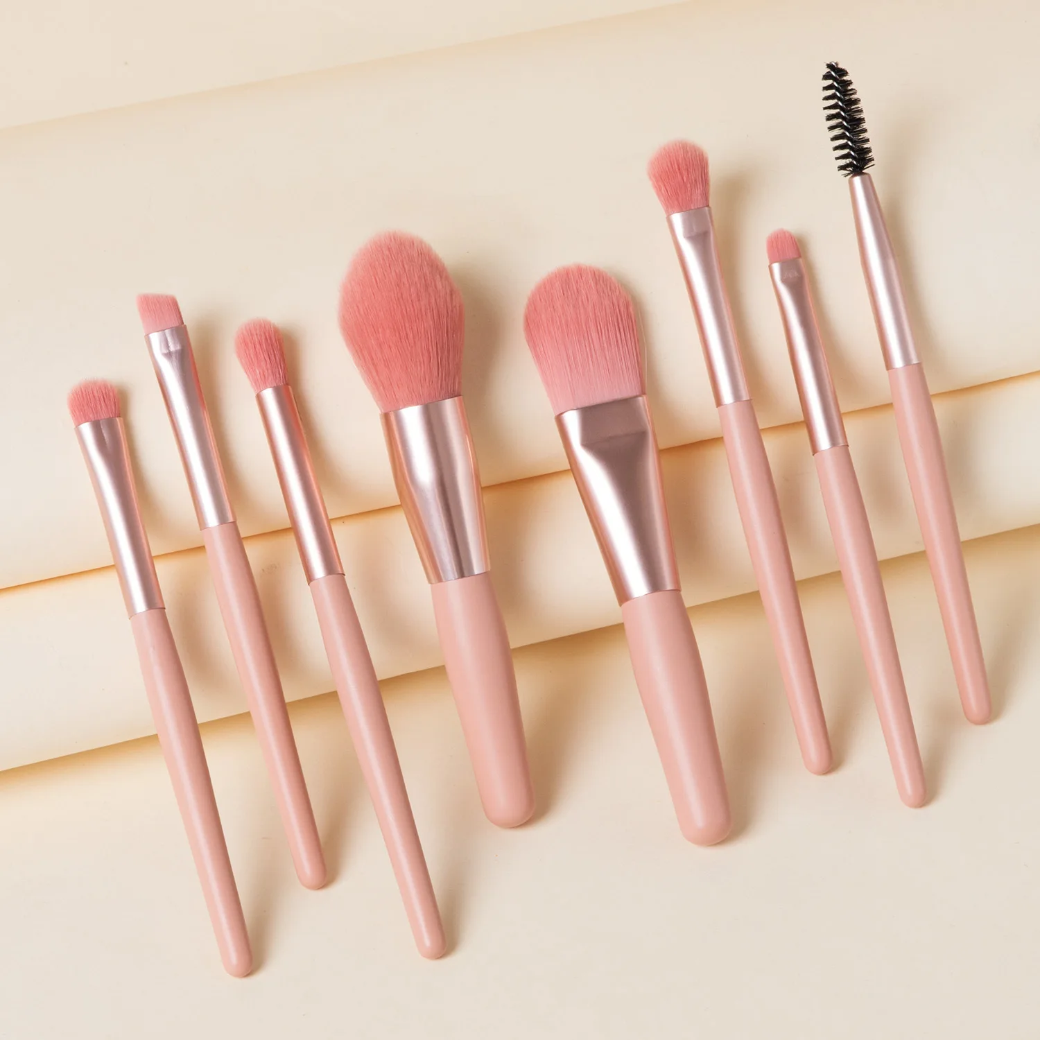 Professional 8Pcs Synthetic Travel Makeup Brush Foundation Cosmetics Powder Face Makeup Brush Set With Bag