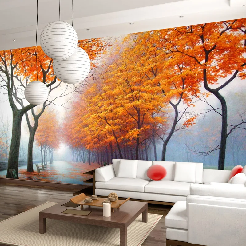 Customized Photo Wallpaper 3D Autumn Maple Leaf Natural Scene Wall Paper Roll Living Room Bedroom Home Decor Mural Wallpaper