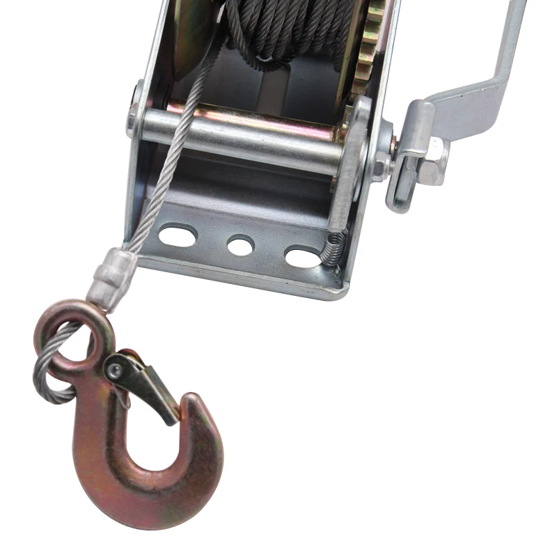 1200 lbs hand winch with round steel wire 8 m 1200lbs hand winch