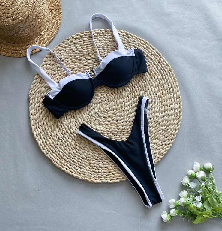 New STOCK Patchwork Underwire Swimsuit Beachwear Sexy Lady Micro Brazilian Bikini