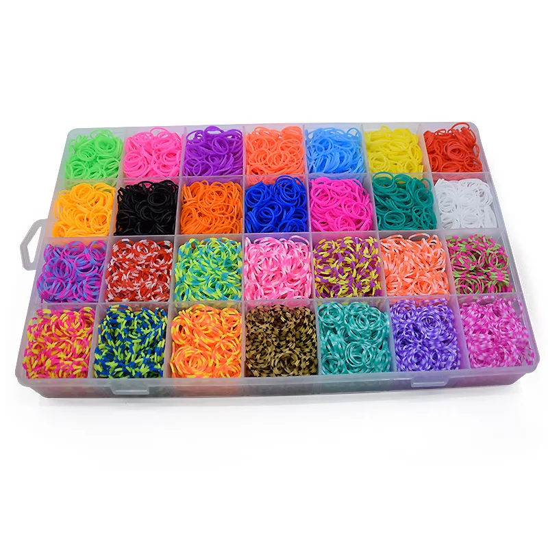 Colorful Loom Rubber Bands Set 12 Colors DIY Rubber Bands Loom Bands Bracelet Making Kit Gift for Girls Kids Art Craft