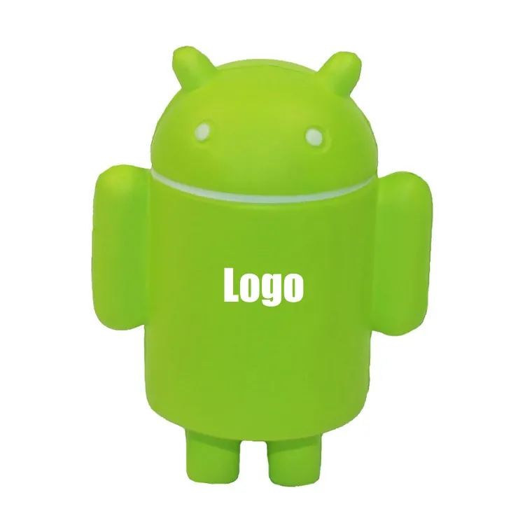 Дешевая цена Android Робот Pu пена игрушка Пользовательский логотип робот в форме антистресс мяч
