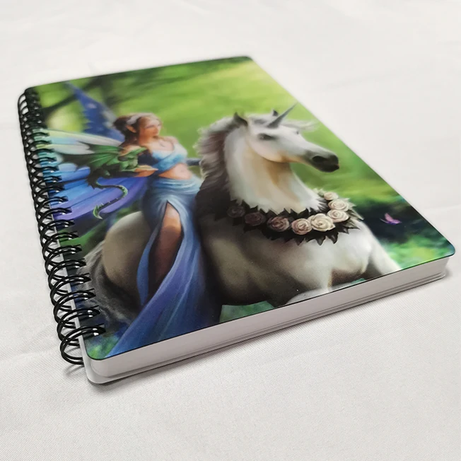 
Notebook with 3d on cover Beauty and White Horse A5 3D cover Notebook Spiral Wire 3D Lenticular Notebook 