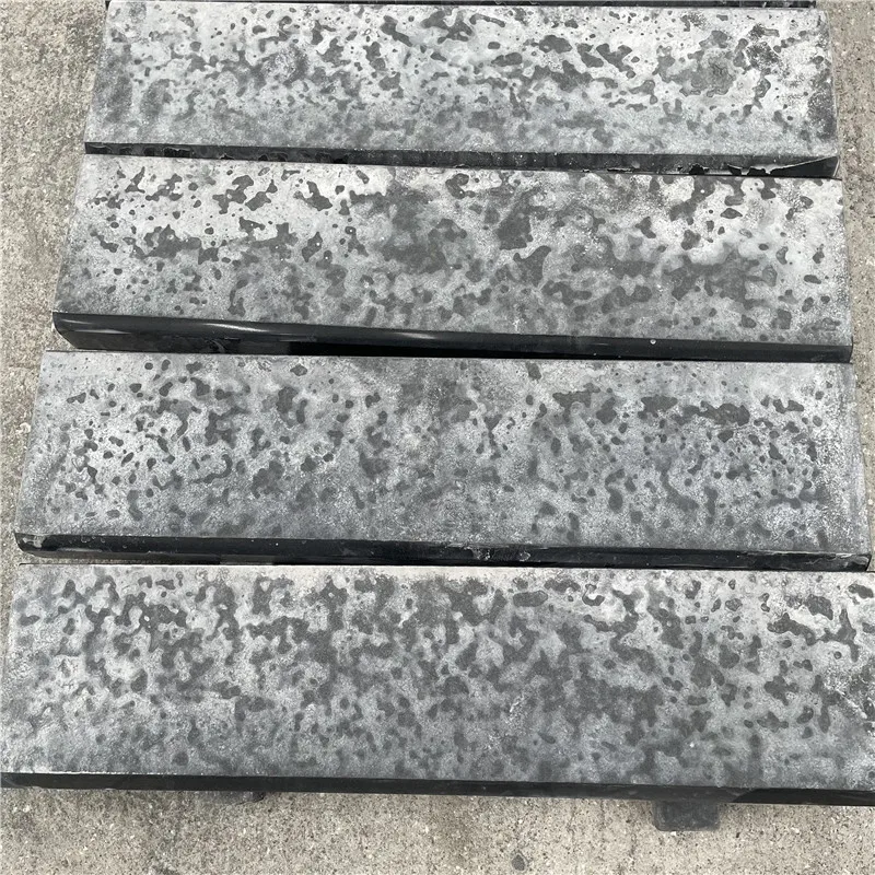 Flamed Surface Shanxi Absolute Black Anti Slip Stair China Tactile Tile Size 69x30cm Granite