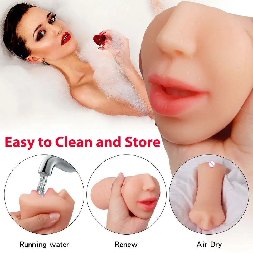 Male Masturbation 3-in-1 Silicone Dolls Female Vaginal Mouth Anal Realistic Dolls Male Masturbation Cup Sex Toys