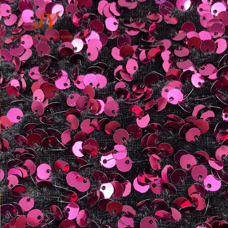 wholesale 100% polyester stretch velvet fabrics with sequins with long life