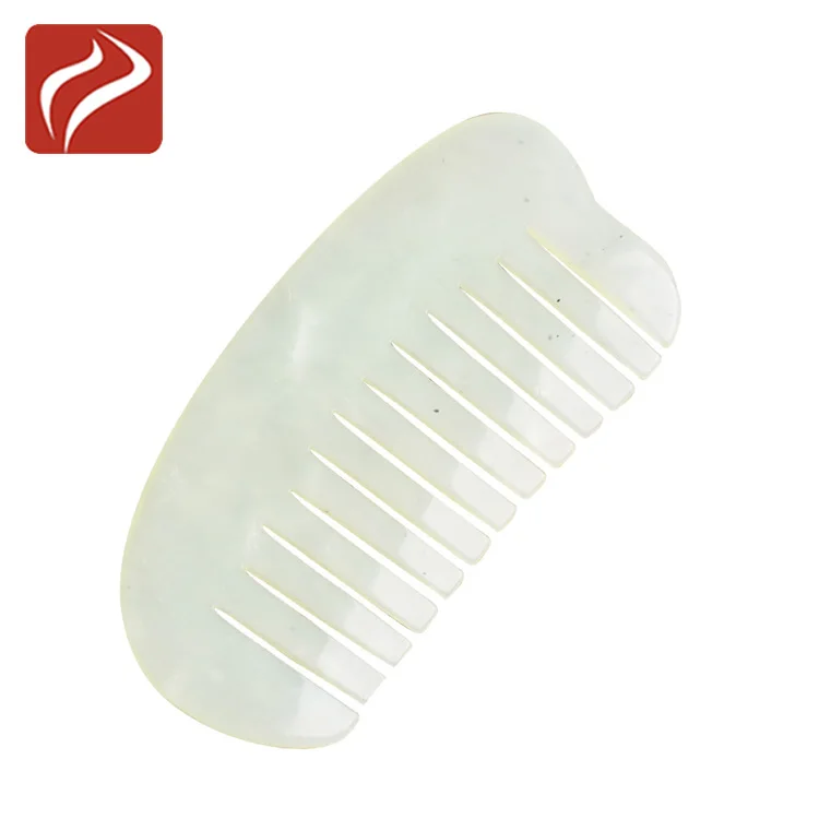 Wholesale Jade Stone Hair guasha Comb Scalp Head Therapy Massage