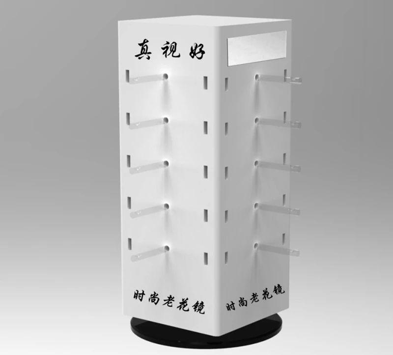 Latest acrylic display cabinet with revolving acrylic sunglasses display rack
