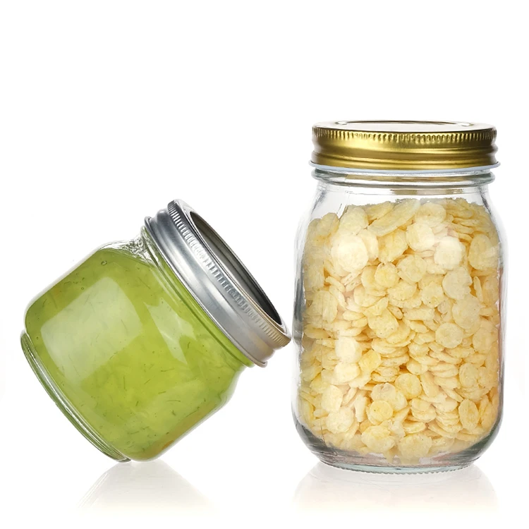 High-End Round 8oz 16oz 32oz Glass Mason Jars, Lids for Sophisticated Use