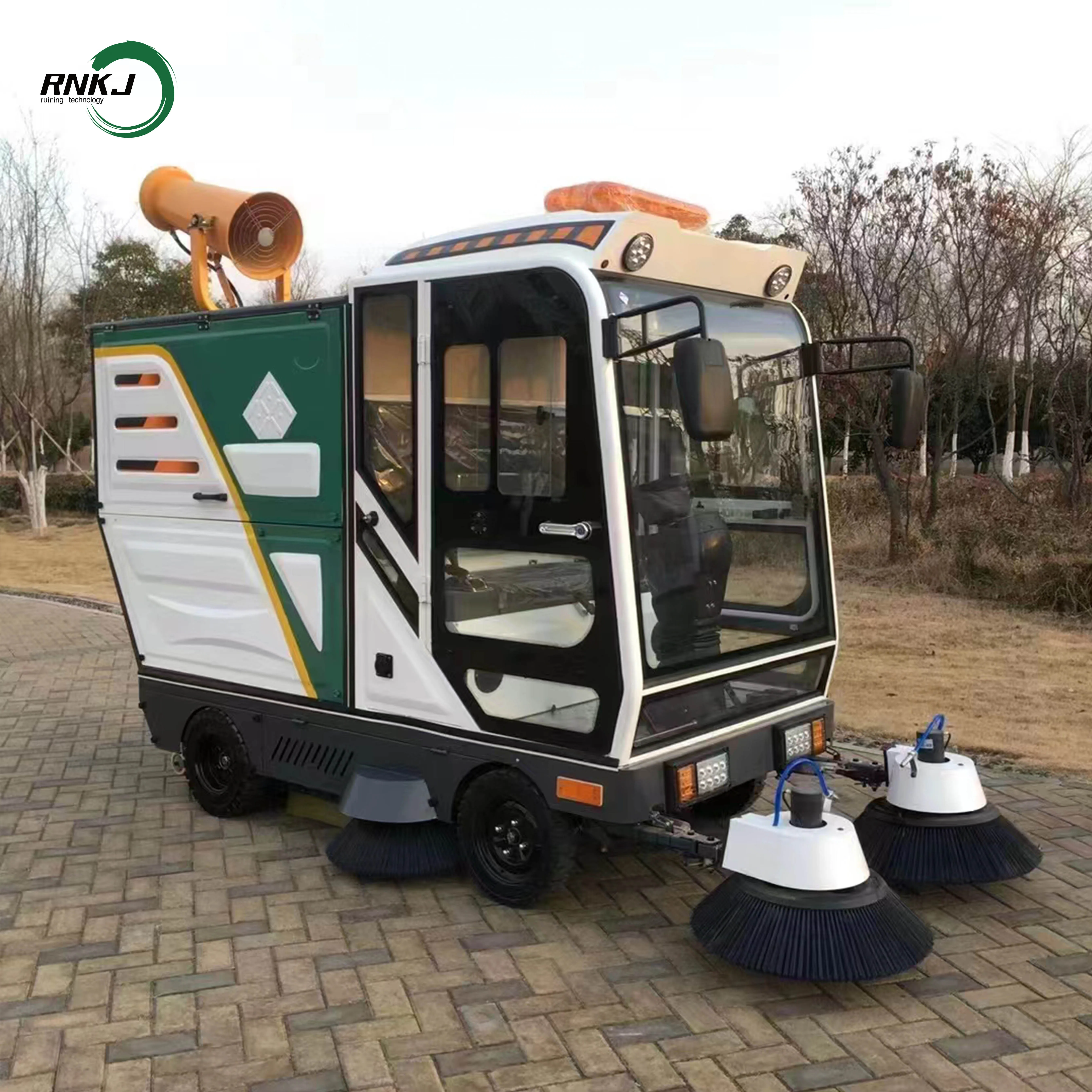 RNKJ Ride On Road Sweeper Truck and Scrubber ELectrical Street Cleaning Machine