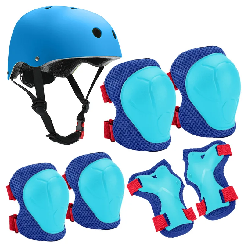 Sports Roller Skating Skateboard Protective Gear Helmet Set of 7 Pieces protective gears safety helmet set elbow knee pads