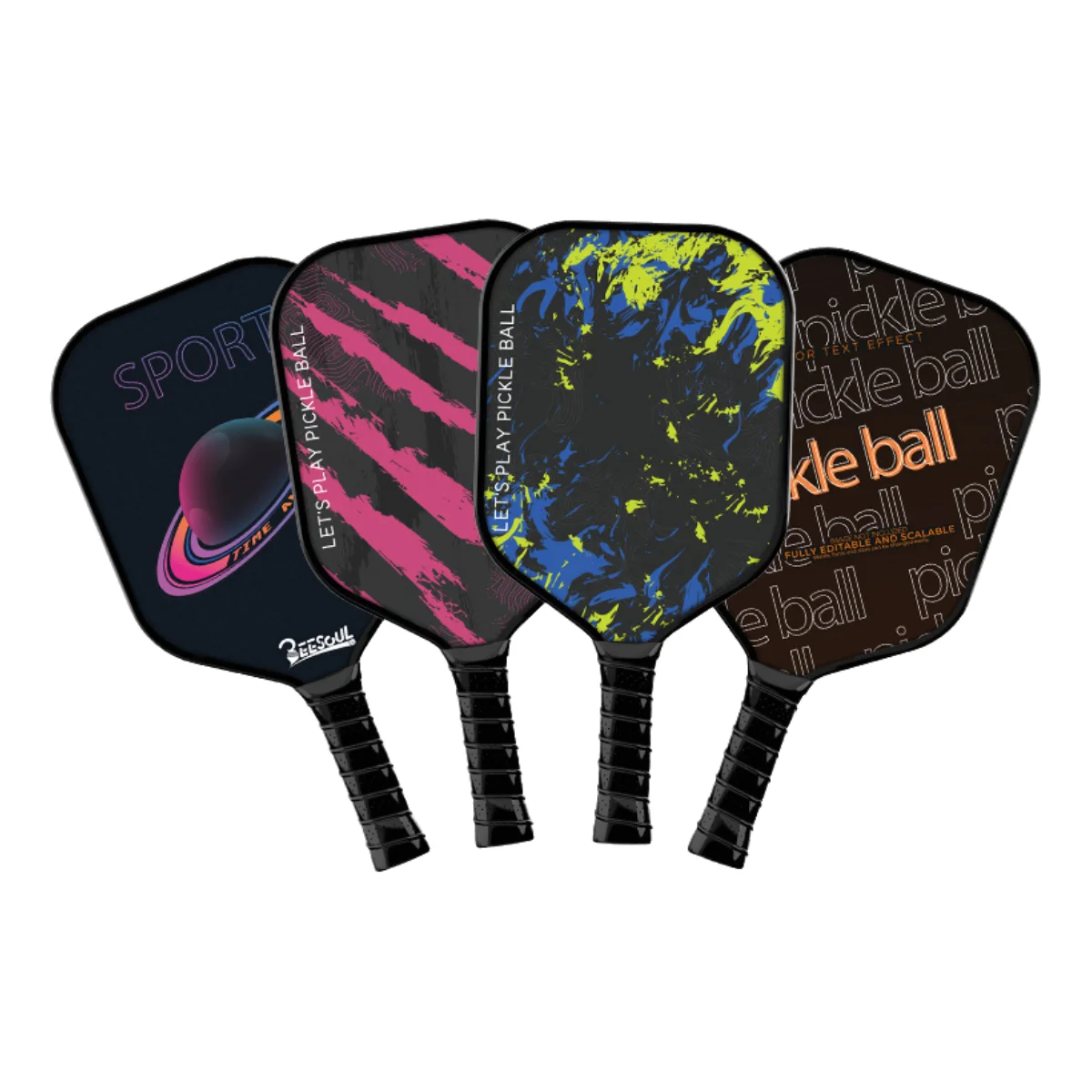 Usapa Approved PP Honeycomb Core Custom Carbon Fiber Thermoformed Pickelball Racket Paddle Outdoor Sports Pickleball Paddle Set