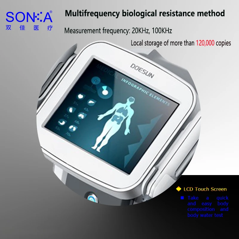 SONKA 8 Electrode Bio-Impedance System EMC Grade Mass Fat BMI 3D Body Composition Analyzer