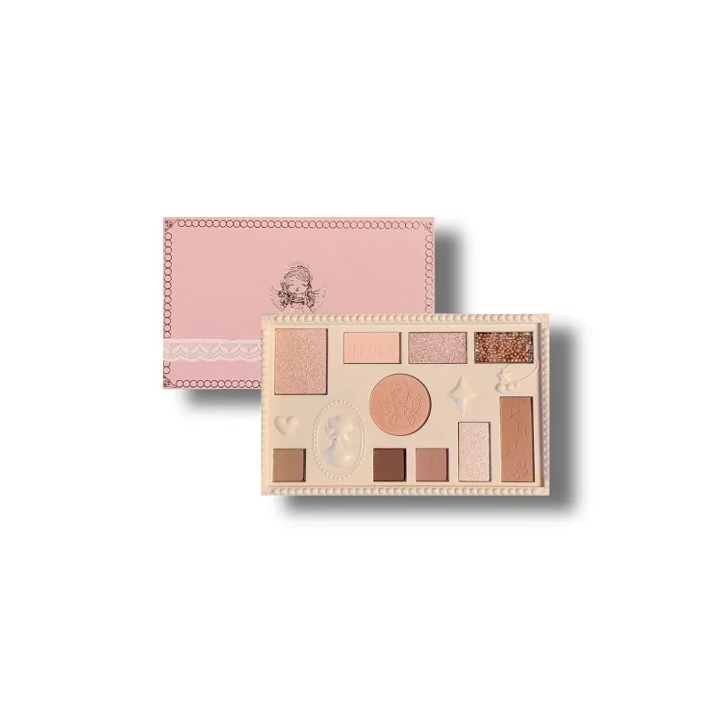 Custom Cosmetic High Quality Colorful Makeup Blush Eyeshadow Palette Lace Fairy Eye Shadow Palette