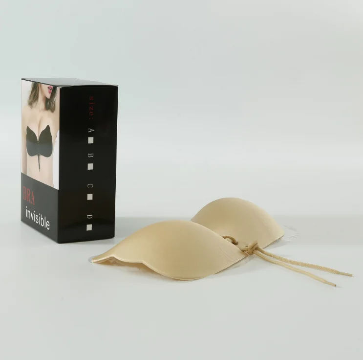 Self Adhesive Deep V-shaped Gel Invisible Backless Bra Strapless Bandage Silicone Breast Lift Push Up fly wing Bras