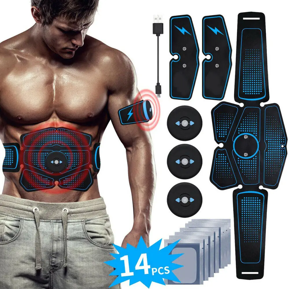 ABS Abdominal Muscle Trainer EMS Stimulator Toning Belt Smart Fit Training Set