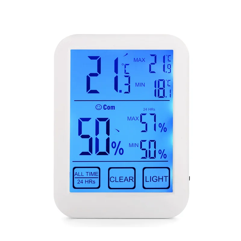 Multifunction Electronic Magnetic Materials Touch screen Backlight Indoor Room Digital Thermometer Hygrometer