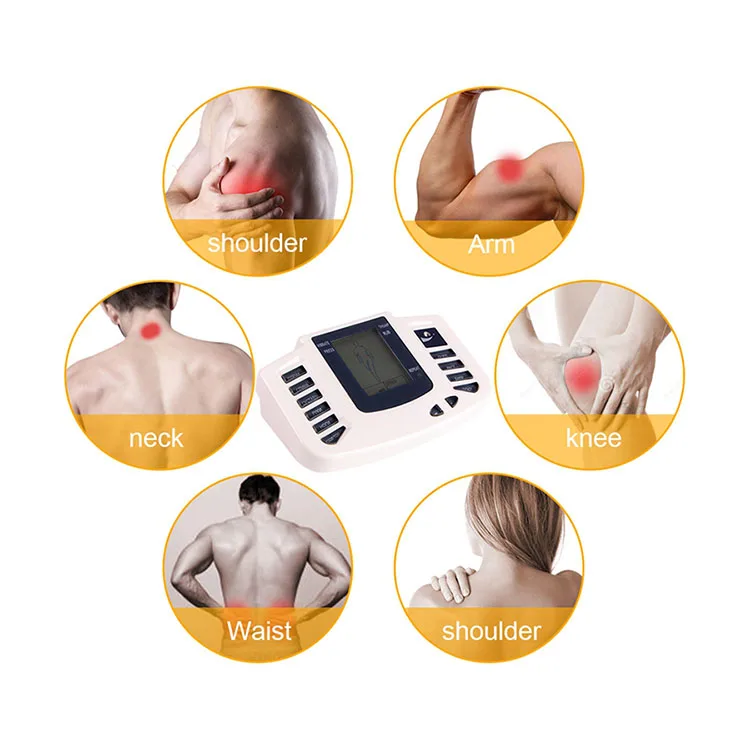 Unit Muscle Stimulator Electronic Pulse Massager Reusable Electrode Pads