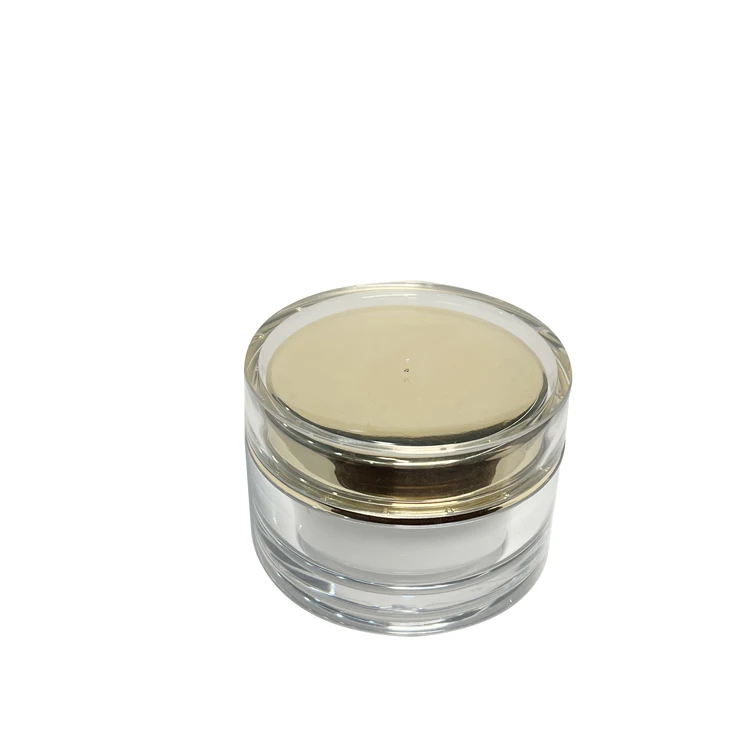 Luxury Empty Cosmetic Cream Container 5g 10g 15g 20g 30g 50g PS Double Wall Pot With Screw Lid Plastic Cream Jar