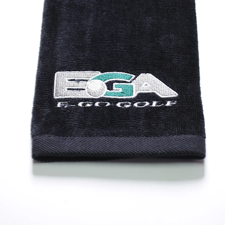 High quality stock custom embroidered towel golf towel cotton