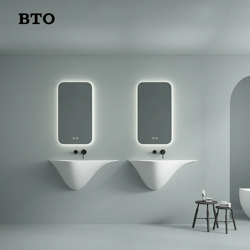 BTO special shape design sanitary ware irregularity small size vessel sink hand wash wall hung ceramic basin
