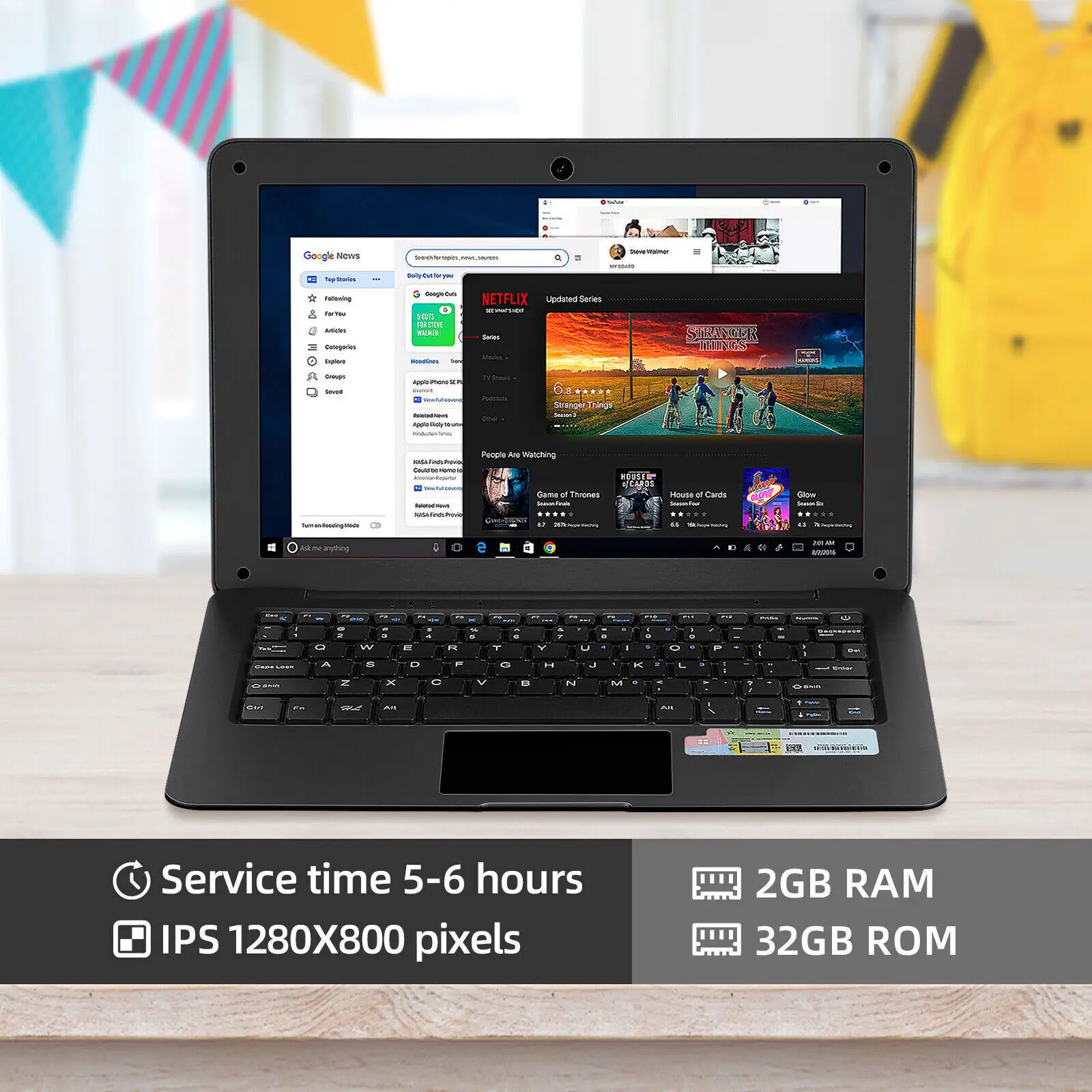 NBD Quad Core Powered windows 10.1 inch Bluetooth Computer Kids Adults Netbook Computer Laptop with WiFi