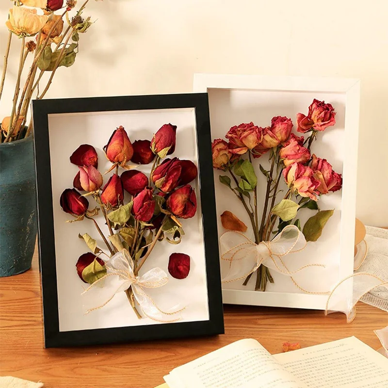 Top Hot Sale Home Decor Plant Specimen Herbarium Clip Wooden Photo Picture Dried Flower Wood Shadow Box 3d Frame