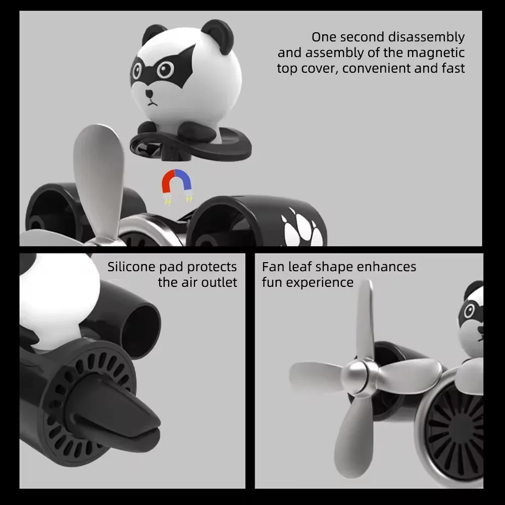 Factory Custom Cartoon Fan Rotating Fragrant Solid Scenes Diffuser Clip Air Freshener Cut Animals Perfume for Car