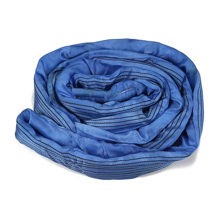 Manufacturer Direct Customization 8 Ton Blue Round Soft Webbing Slings For Lifting