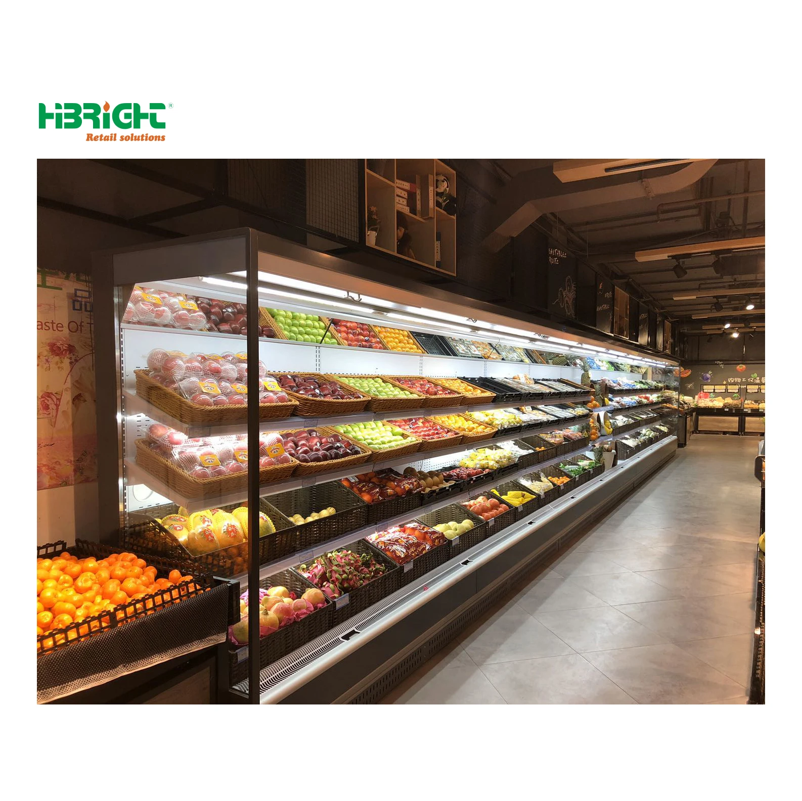 Commercial Supermarket Upright Cold Chiller Freezer with Glass Doors