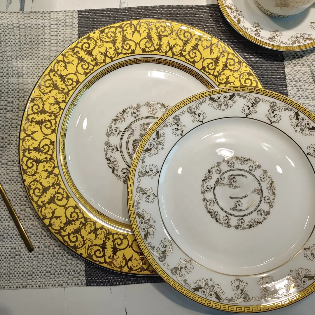 Wholesale porcelain tableware set fine bone 4pcs plate and mug set