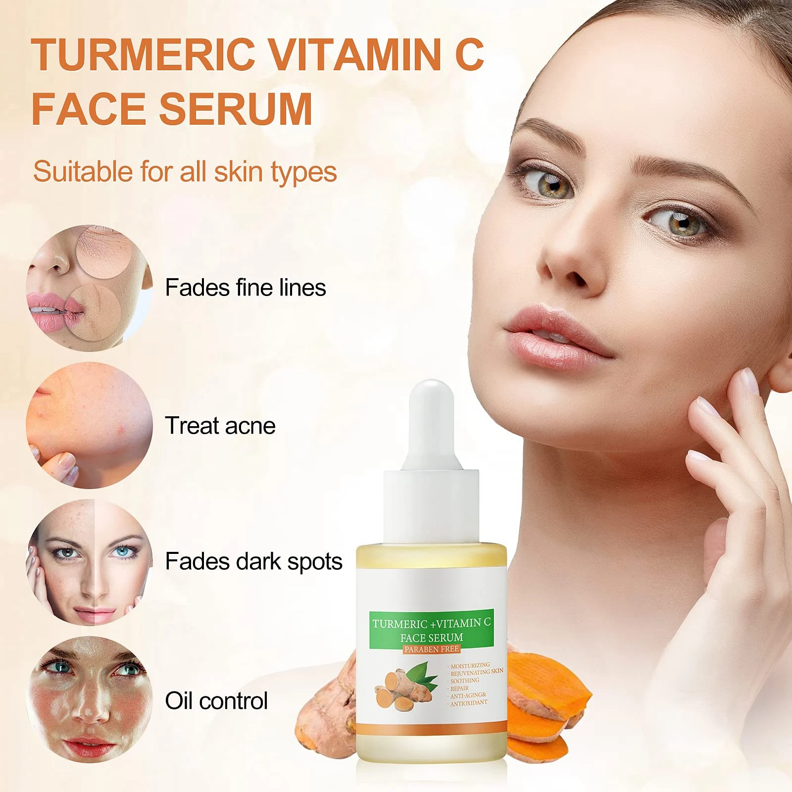 Cusstomize Moisture Whitening Turmeric Water Toner Effective Anti Acne Brightening Firming Skin Corrector Face Toner